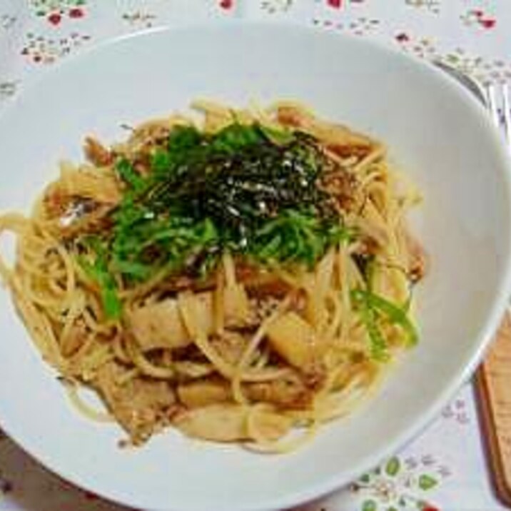 オイルサーディンとえりんぎのパスタ